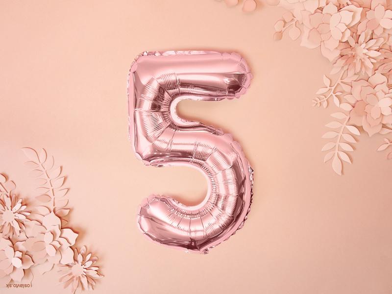 FOLIOVÁ ČÍSLICA - ROSE GOLD 5 - 35 CM