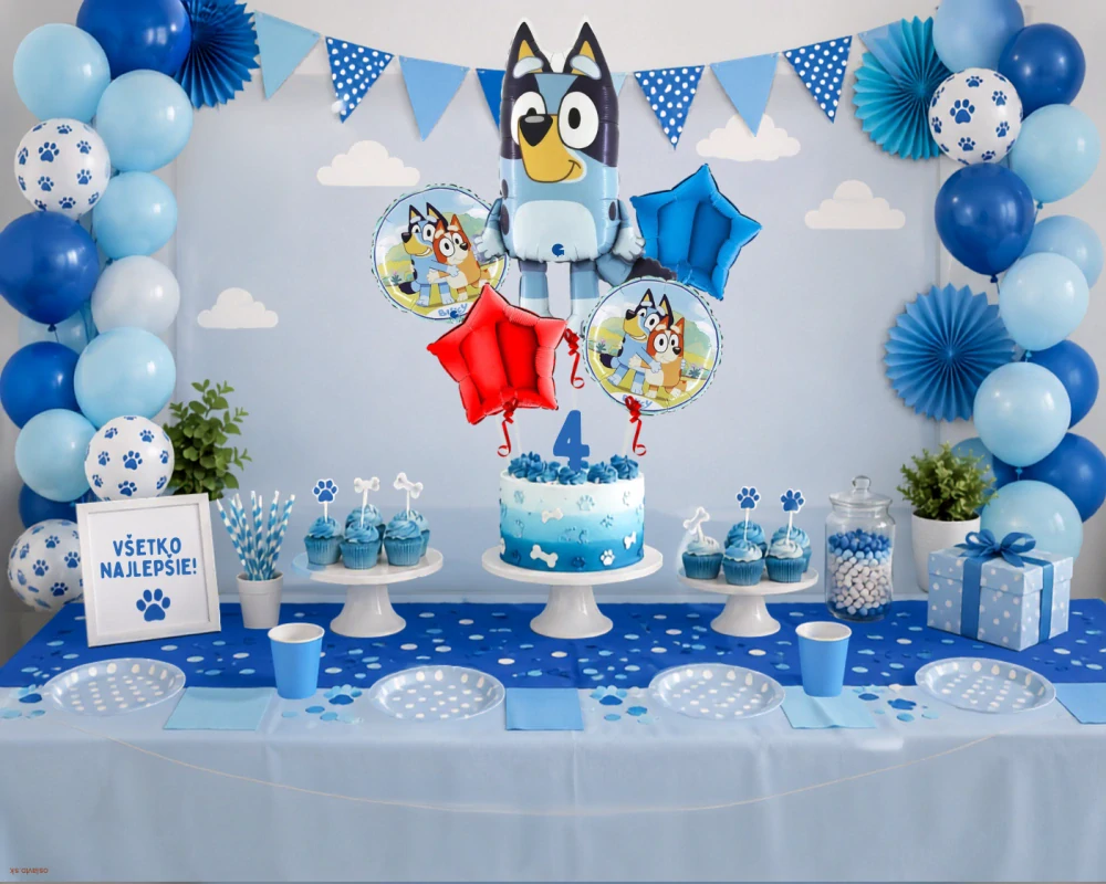 Fóliové balóny Bluey - sada 5 ks na detskú oslavu