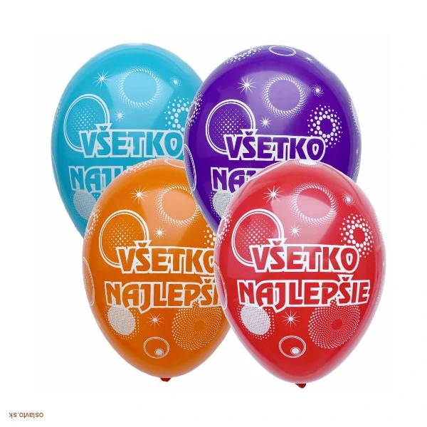 Latexový balón Všetko najlepšie – náhodný mix farieb