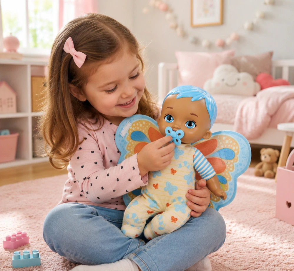 Bábika My Garden Baby™ Motýlie bábätko modré – mäkká voňavá pre deti