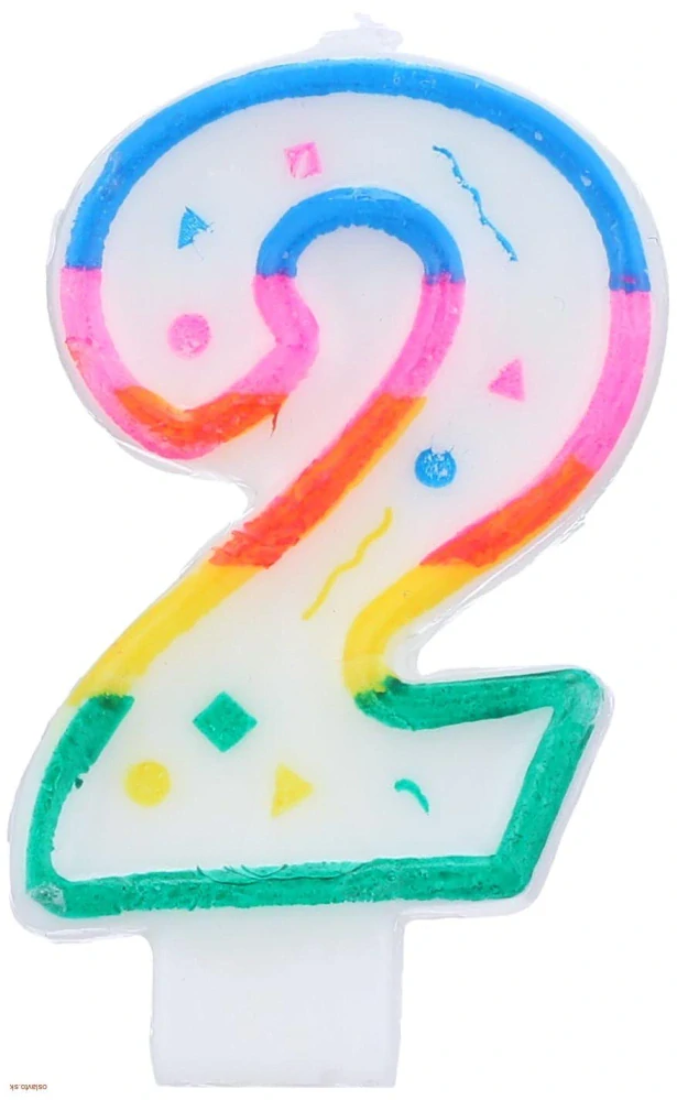 TORTOVÁ SVIEČKA - ČÍSLO 2 / RUŽOVÁ BODKY